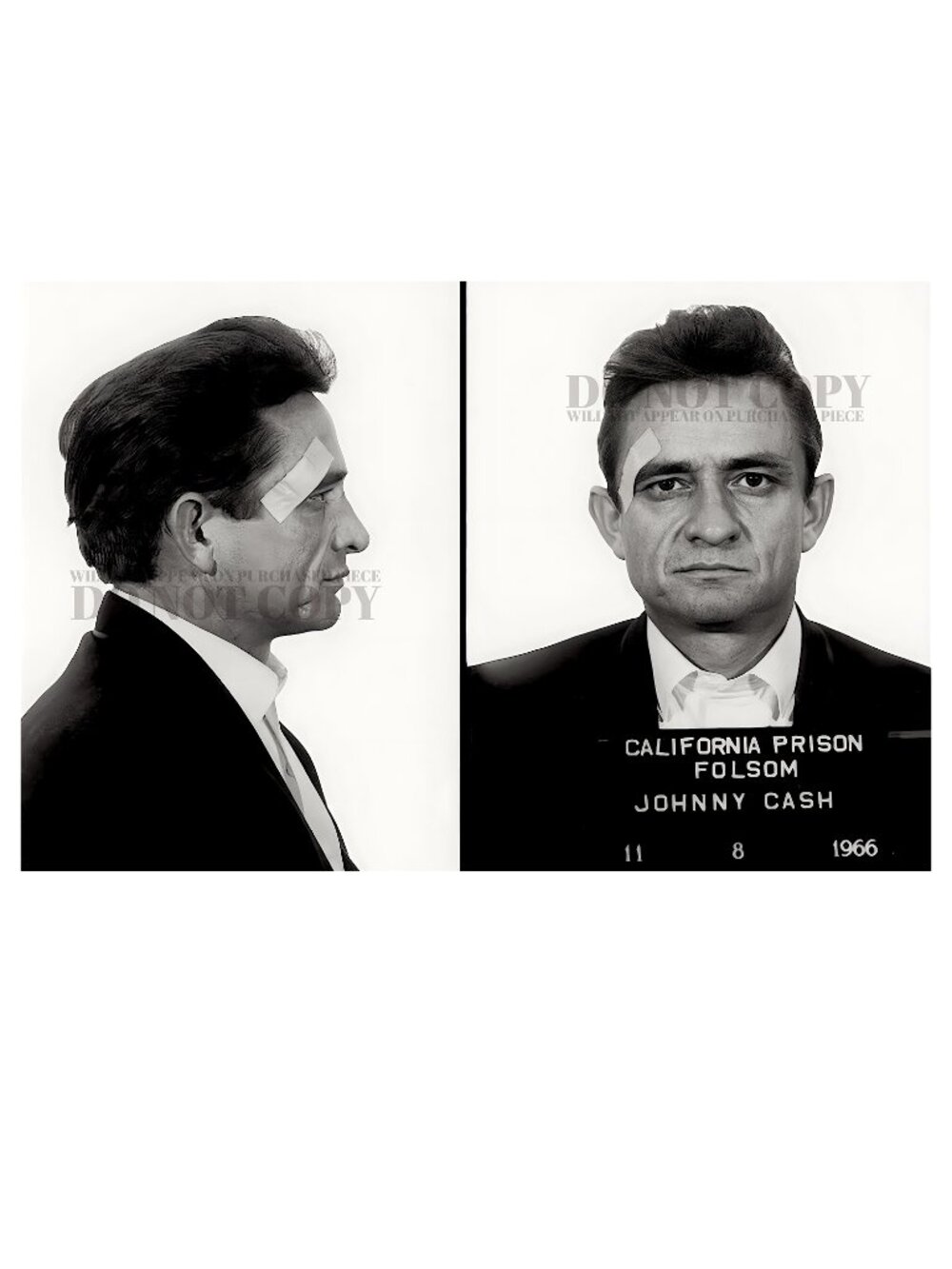 Johnny Cash Mugshot Photograph 11 X 17 | 1966 Folsom Prison Poster | RARE Print